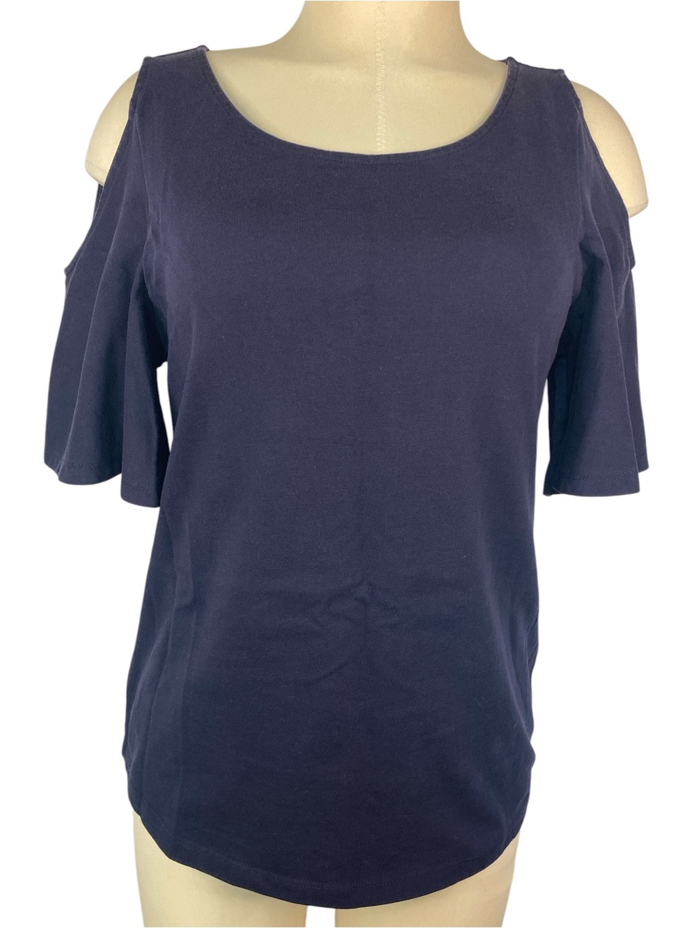Lauren Ralph Lauren Navy Cold-Shoulder Knit Top Women’s Medium